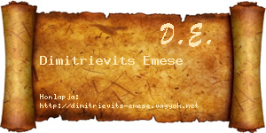 Dimitrievits Emese névjegykártya