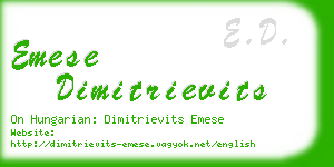 emese dimitrievits business card